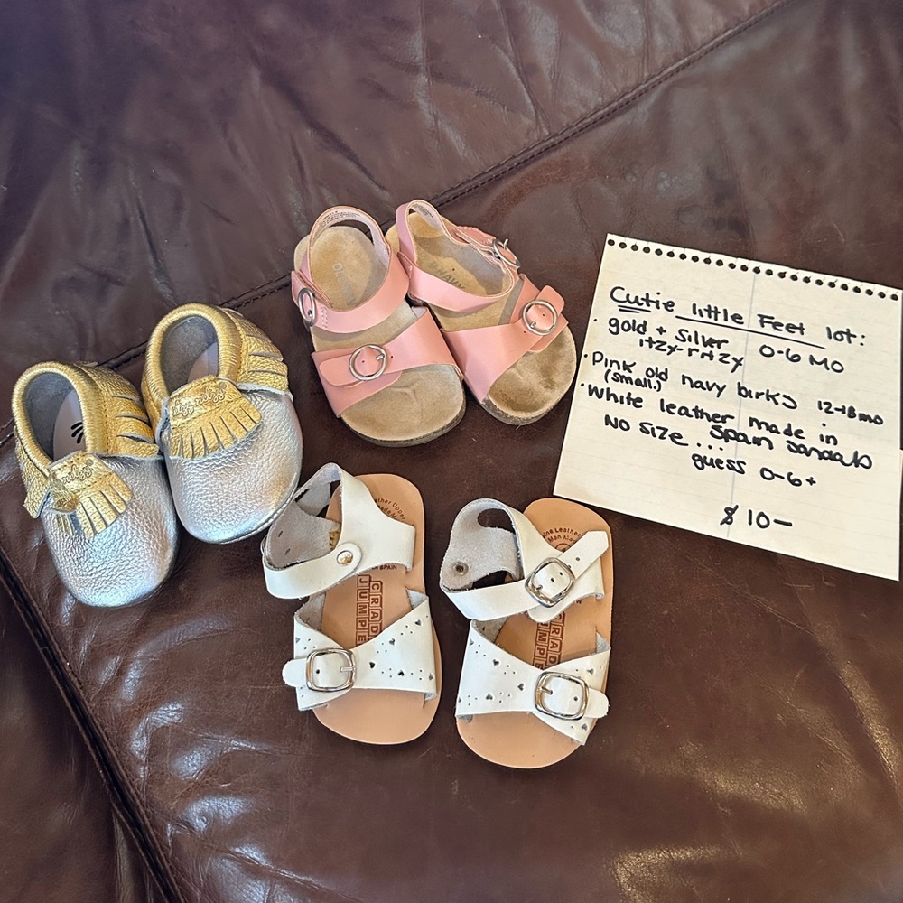 Baby Sandal and Shoe Set - Pink, Gold, Silver, White
